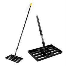 1Pc Heavy-Duty Rake with Stainless Steel Handle - Effortless Soil Leveling Tool for Lawn, Garden, An