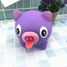 (Purple) Talking Animal Tongue Out Stress Relieve Soft Ball Toy For Kids Adult VSH