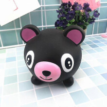 (Black) Talking Animal Tongue Out Stress Relieve Soft Ball Toy For Kids Adult VSH