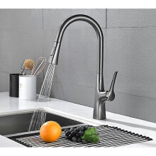 (Gunmetal grey) Kitchen Tap,hot And Cold Kitchen Faucet Laundry Sink Sink Swivel Telescopic Universal Pull-out Faucet