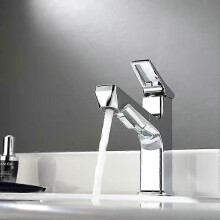 (Gunmetal grey) Bathroom Kitchen Basin Faucet Single Handle Pull Out Spray Sink Tap Hot And Cold Water Crane Deck Mount Faucets