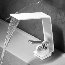 (White) Bathroom Faucet White Water Faucet Basin Faucet Black Waterfall Water Bathroom Sink Faucet Bathroom Tap Basin