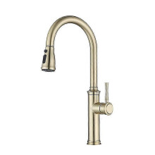 (Gold) 304 Stainless Steel Pull-out Kitchen Faucet Hot And Cold Mixed Faucet Household Kitchen Sink Faucet