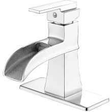 (Electroplating) Basin Mixer Tap, Waterfall Bathroom Sink Taps, Single Lever Single Hole Lavatory Mixer Tap Faucet