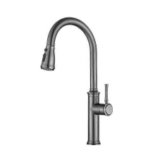 (Gun Grey) 304 Stainless Steel Pull-out Kitchen Faucet Hot And Cold Mixed Faucet Household Kitchen Sink Faucet