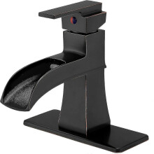 (Oil rubbed bronze) Basin Mixer Tap, Waterfall Bathroom Sink Taps, Single Lever Single Hole Lavatory Mixer Tap Faucet