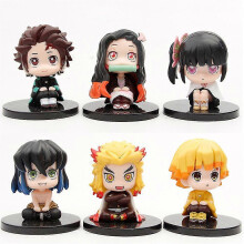 6pcs Demon Slayer Anime Sitzfiguren Spielzeug Tanjiro Nezuko Rengoku Sammlung Modell Puppe Heimdekoration Geschenke Fr Weihnachten Geburtstag