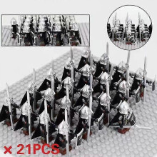 (Gondor Soldiers  5) Lord Of The Rings" Army Knights Gondor Soldiers Building Blocks People Armored Military Battlefield Combination Toys