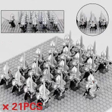 (Gondor Soldiers  2) Lord Of The Rings" Army Knights Gondor Soldiers Building Blocks People Armored Military Battlefield Combination Toys