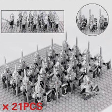 (Gondor Soldiers  1) Lord Of The Rings" Army Knights Gondor Soldiers Building Blocks People Armored Military Battlefield Combination Toys