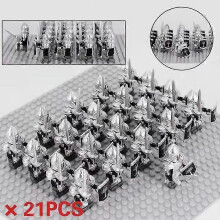 (Gondor Soldiers  4) Lord Of The Rings" Army Knights Gondor Soldiers Building Blocks People Armored Military Battlefield Combination Toys