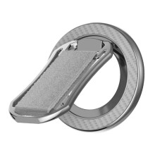 Magnetic Phone Holder for 360 Degree Rotation Double Magnet Finger Ring Stand for 14 15 16 Silver