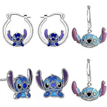 Stitch Earrings 3-Pack, Cute Cartoon Earrings, Hypoallergenic Earrings Gift for Women and Girls