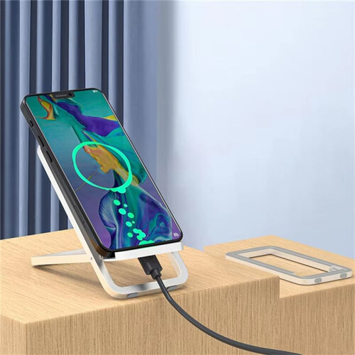 Mobile Phone Stand Desktop Lazy Holder Bedside Foldable Multi-Function Support for 4-8inch Smartphone Silver 2