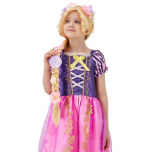 Enchanted Rapunzel Braid Wig Rapunzel Princess Wig with Flowers Wig for Girls Performance Children'S Cos Party