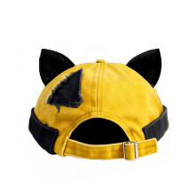 (Amber)Retro Cat Ear Cap For Women With Breathable Cotton Material Summer Sunshade Casual Style