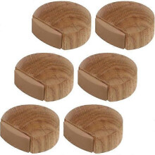 6 pcs Door Stop - Self-Adhesive Wooden Door Stop for Floor and Parquet - Stop Self-Adhesive Door - Door Butoir (Natural Oak)