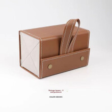 (Brown 4Grid)Hanrafted Leather Glassecase With Multiple Slots And Soft Inner Daily Storage