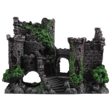 Resin Artificial Fish Tank Ancient Castle Decoration Aquarium Rock Cave Building Decoration Aquatic Landscaping Ornament