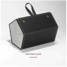 (Black 6Grid)Hanrafted Leather Glassecase With Multiple Slots And Soft Inner Daily Storage