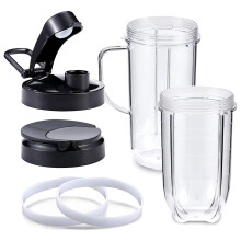 Set di Ricambio per Tazze per Frullatore Tazza da 16 Once e 22 Once con Coperchio Flip-Top To-Go, Coperchio un Scatto e Guarnizioni nel Gomma, Per