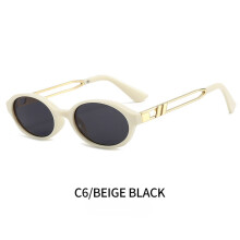 (1pcs, C6) Modische ovale Damensonnenbrille mit Metallbügelakzenten - Mehrere Farboptionen