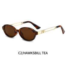 (1pcs, C2) Modische ovale Damensonnenbrille mit Metallbügelakzenten - Mehrere Farboptionen