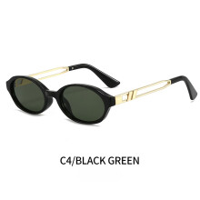 (1pcs, C4) Modische ovale Damensonnenbrille mit Metallbügelakzenten - Mehrere Farboptionen