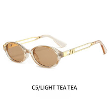 (1pcs, C5) Modische ovale Damensonnenbrille mit Metallbügelakzenten - Mehrere Farboptionen