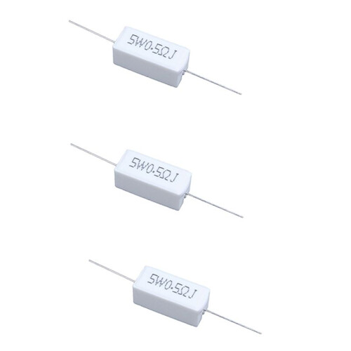 30 Pcs Axial Lead Ceramic Cement Resistor 0.5 Ohm 5W 1