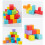 (16pcs)Wooden Shape Puzzle Blocks For Kids Spatial Awareness And Math Learning Exercises 4