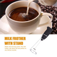 Milk Frother with Stand Handheld Whisk Drink Foamer Blender Mixer for Coffee Frappe Bulletproof Matcha Espresso