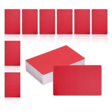 150Pcs Metal Business Card Blanks,1/64In Thick 3.4 X 2In Aluminum Laser Engraving Material for DIY Business Cards Red