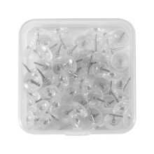 50Pcs Clear Push Pins Small Plastic Thumb Tacks Steel Point and Clear Plastic  Pushpins for Cork Board