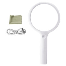 Usb Handheld Magnifying Glass Rechargeable Reading Magnifier Loupe Glasses for Seniors Read Insect and Hobby Observation