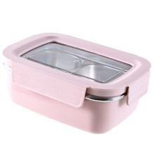 Delad Bento-Matlåda i 304 Rostfritt Stål med Avtagbart Lock, Stor Kapacitet, Förseglad Lunchbehållare för Studenter, 530 Ml