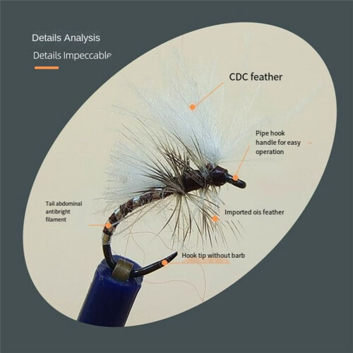 CDC Small Bite Hook LY022 Luya Fly Fishing Bait Fake Bait Fly Hook 1