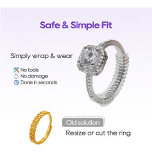 12 Pack Ring Sizer for Loose Rings, 4 Sizes Ring Size Adjuster, Spiral Band Sizer, Clear TPU Ring Guard for Women Men