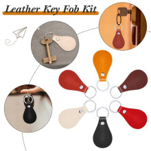 120Pcs Pu Leather Key Fob Kit Leather Key Fobs Blanks with Rivets and Key Rings Leather Keychain for DIY Laser Engraving