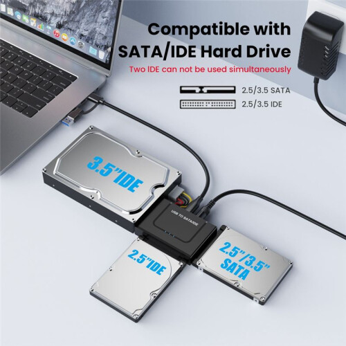 USB to /IDE Adapter  USB Hard Drive Cable Adapter for 2.5inch and 3.5inch  Solid State Disk UK Plug 2