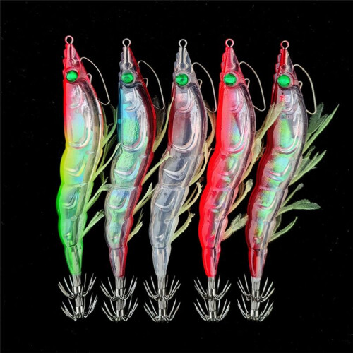 5pcs Glowing Squid Fixtures Artificial Shrimp Squid Bait Fish Bait 2