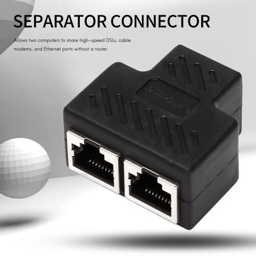 2 Port RJ45 Splitter Adapter LAN Network Ethernet Extender Connector Plug Lot 1pcs 2