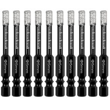 10Pcs Dry Diamond Drill Bits Set,3/16In Hex ShankTile Core Drill Bit for Tile Ceramic GraniteMarble Stone Hard Materials
