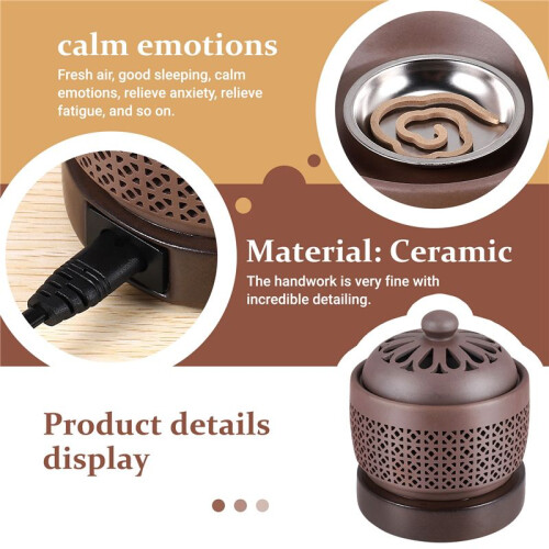 Electronic Aromatherapy Electric Incense Burner Essential Oil Night Light 220V Timing Temperature Adjustment,S 2
