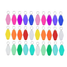 30Pcs Sublimation Keychain Blanks, Blank Hotel Keychains Bulks Rhombus Motel Keychain Blank with Ring for DIY