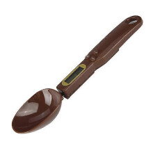(brown) LCD Digital Kitchen Scale Electronic Cooking Food Weight Measuring Spoon 500g 0.1g Coffee Tea Sugar Spoon Scale Kitchen Tool