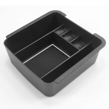 (White) Car Central Storage Box for Outlander PHEV GN0W 2021 2022 Non-slip Rubber Armrest Storage Box Auto Interior Accessories