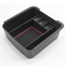(Red) Car Central Storage Box for Outlander PHEV GN0W 2021 2022 Non-slip Rubber Armrest Storage Box Auto Interior Accessories