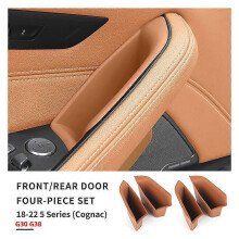 (4pcs Congac) Car Front Door Handle Storage Box For BMW 18-22 5series G30 G38 Rear Door Handle Phone Sundries Holder Origanizer Accessories