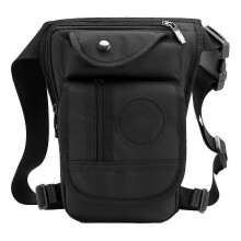 (Black Nylon) Motorcycle Leg Bag Motorcycle Luggage Ride Bag Outdoor Casual Waist Bag Fanny Pack Bag Moto Bike Hip Belt Bag For Men Women